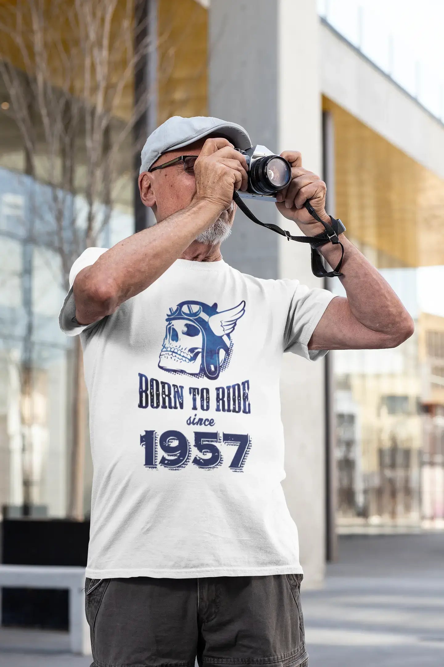 1957, Born to Ride Since 1957 Men's T-shirt White Birthday Gift 00494