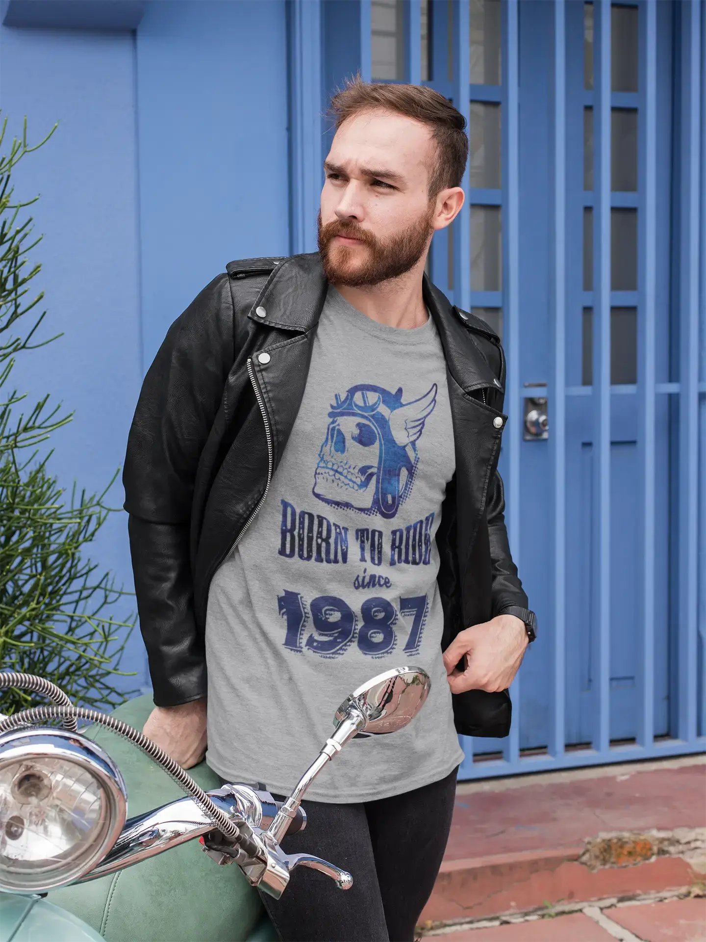 Homme Tee Vintage T Shirt 1987, Born to Ride Since 1987