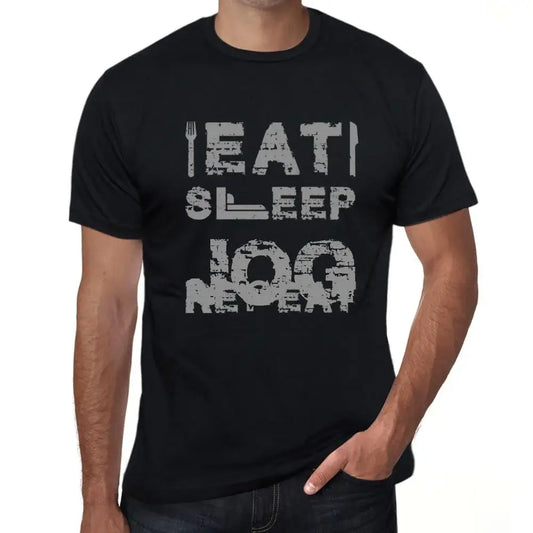 Men's Graphic T-Shirt Eat Sleep Jog Repeat Eco-Friendly Limited Edition Short Sleeve Tee-Shirt Vintage Birthday Gift Novelty