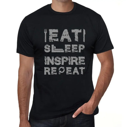 Men's Graphic T-Shirt Eat Sleep Inspire Repeat Eco-Friendly Limited Edition Short Sleeve Tee-Shirt Vintage Birthday Gift Novelty