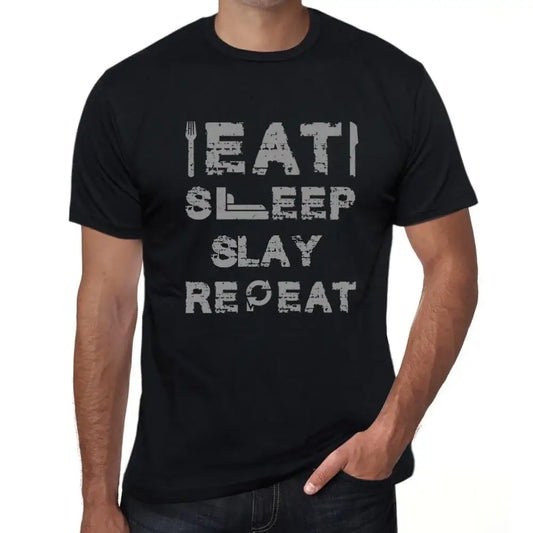 Men's Graphic T-Shirt Eat Sleep Slay Repeat Eco-Friendly Limited Edition Short Sleeve Tee-Shirt Vintage Birthday Gift Novelty