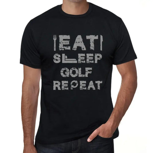 Men's Graphic T-Shirt Eat Sleep Golf Repeat Eco-Friendly Limited Edition Short Sleeve Tee-Shirt Vintage Birthday Gift Novelty