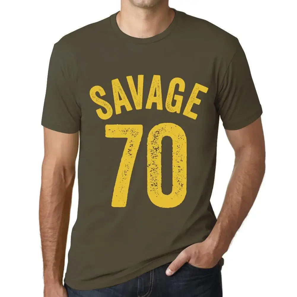 Men's Graphic T-Shirt Savage 70 70th Birthday Anniversary 70 Year Old Gift 1954 Vintage Eco-Friendly Short Sleeve Novelty Tee