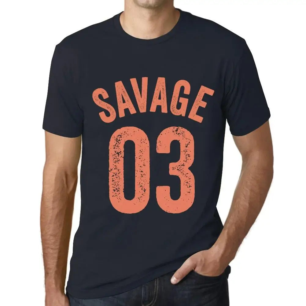 Men's Graphic T-Shirt Savage 03 3rd Birthday Anniversary 3 Year Old Gift 2021 Vintage Eco-Friendly Short Sleeve Novelty Tee