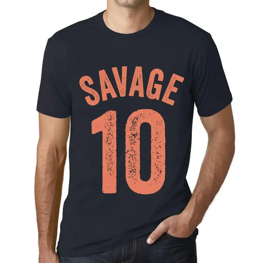 Men's Graphic T-Shirt Savage 10 10th Birthday Anniversary 10 Year Old Gift 2014 Vintage Eco-Friendly Short Sleeve Novelty Tee