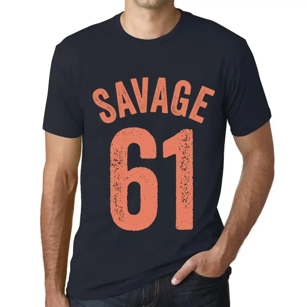 Men's Graphic T-Shirt Savage 61 61st Birthday Anniversary 61 Year Old Gift 1963 Vintage Eco-Friendly Short Sleeve Novelty Tee