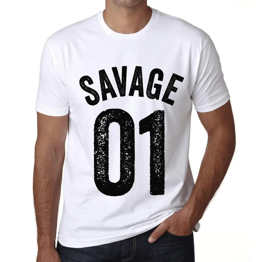 Men's Graphic T-Shirt Savage 01 1st Birthday Anniversary 1 Year Old Gift 2023 Vintage Eco-Friendly Short Sleeve Novelty Tee