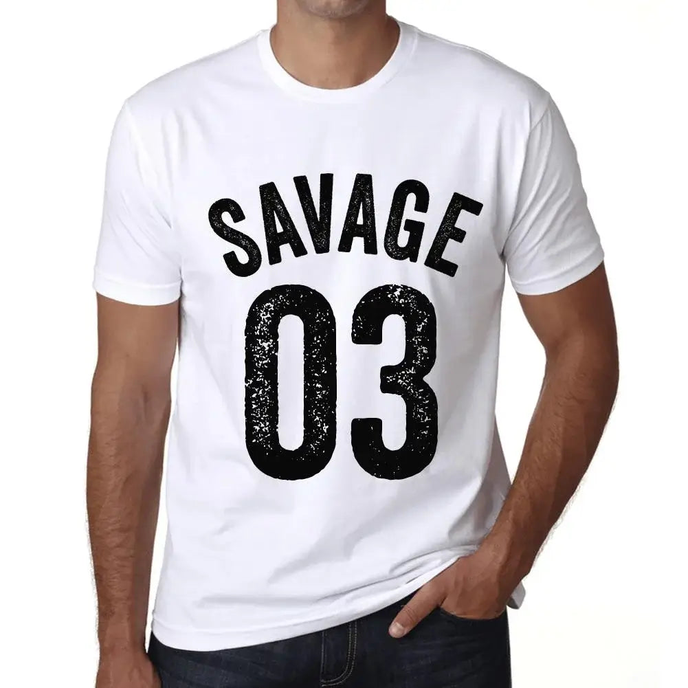 Men's Graphic T-Shirt Savage 03 3rd Birthday Anniversary 3 Year Old Gift 2021 Vintage Eco-Friendly Short Sleeve Novelty Tee