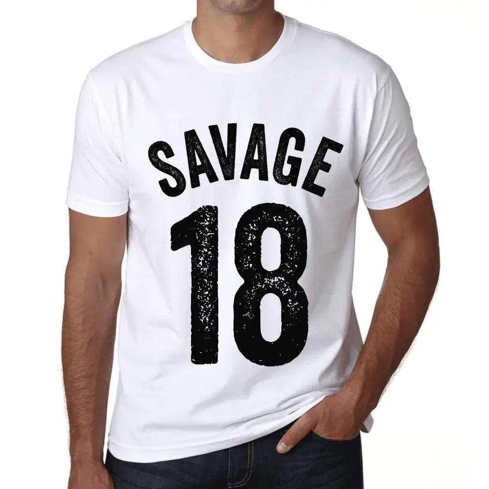 Men's Graphic T-Shirt Savage 18 18th Birthday Anniversary 18 Year Old Gift 2006 Vintage Eco-Friendly Short Sleeve Novelty Tee
