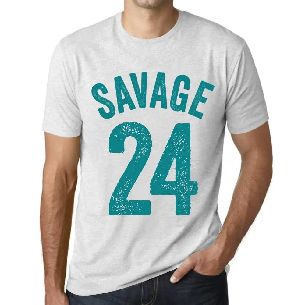 Men's Graphic T-Shirt Savage 24 24th Birthday Anniversary 24 Year Old Gift 2000 Vintage Eco-Friendly Short Sleeve Novelty Tee