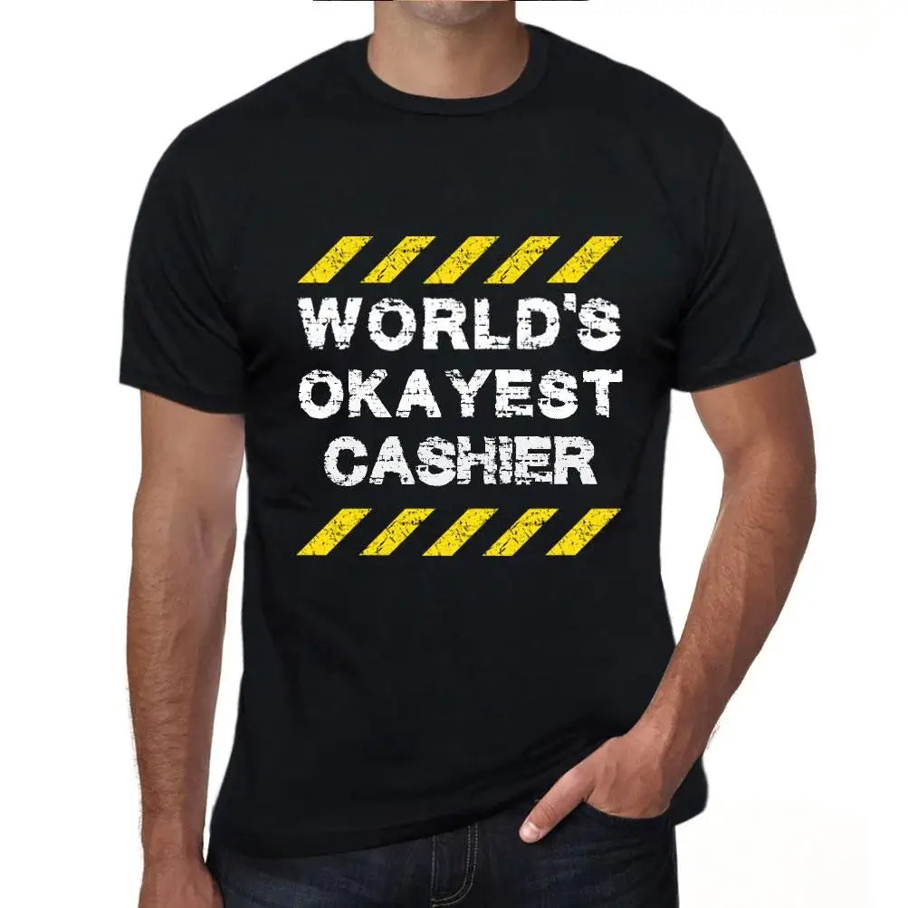 Men's Graphic T-Shirt Worlds Okayest Cashier Eco-Friendly Limited Edition Short Sleeve Tee-Shirt Vintage Birthday Gift Novelty