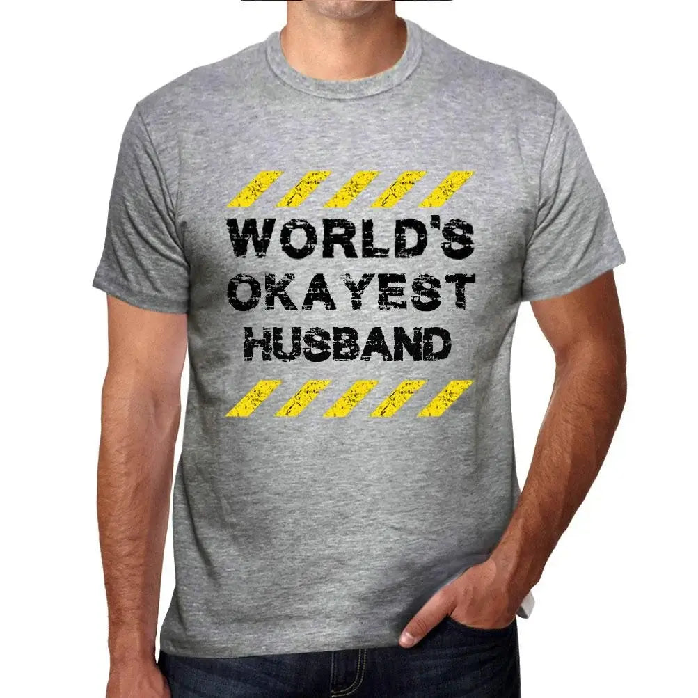 Men's Graphic T-Shirt Worlds Okayest Husband Eco-Friendly Limited Edition Short Sleeve Tee-Shirt Vintage Birthday Gift Novelty