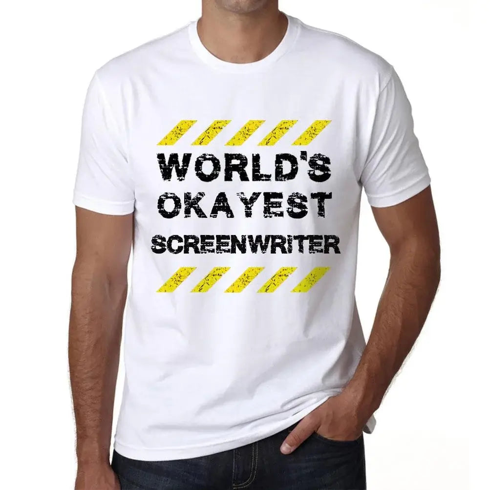 Men's Graphic T-Shirt Worlds Okayest Screenwriter Eco-Friendly Limited Edition Short Sleeve Tee-Shirt Vintage Birthday Gift Novelty