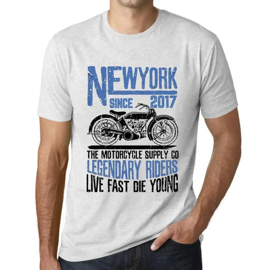 Men's Graphic T-Shirt Motorcycle Legendary Riders Since 2017 7th Birthday Anniversary 7 Year Old Gift 2017 Vintage Eco-Friendly Short Sleeve Novelty Tee