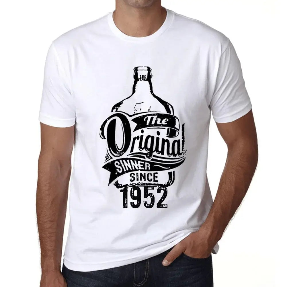 Men's Graphic T-Shirt The Original Sinner Since 1952 72nd Birthday Anniversary 72 Year Old Gift 1952 Vintage Eco-Friendly Short Sleeve Novelty Tee