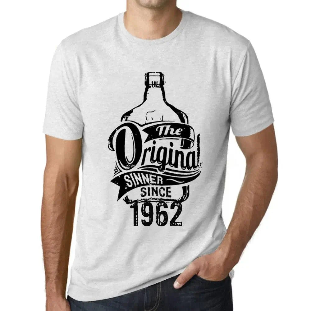 Men's Graphic T-Shirt The Original Sinner Since 1962 62nd Birthday Anniversary 62 Year Old Gift 1962 Vintage Eco-Friendly Short Sleeve Novelty Tee