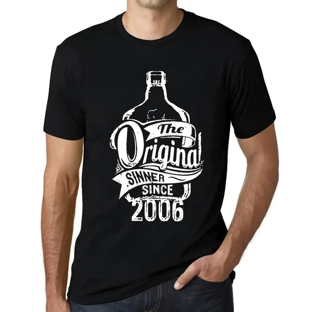 Men's Graphic T-Shirt The Original Sinner Since 2006 18th Birthday Anniversary 18 Year Old Gift 2006 Vintage Eco-Friendly Short Sleeve Novelty Tee