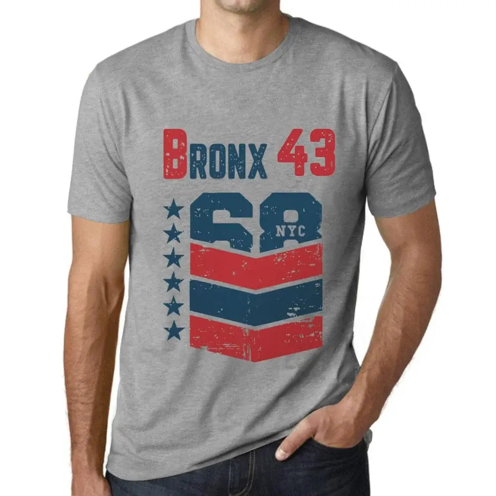 Men's Graphic T-Shirt Bronx 43 43rd Birthday Anniversary 43 Year Old Gift 1981 Vintage Eco-Friendly Short Sleeve Novelty Tee