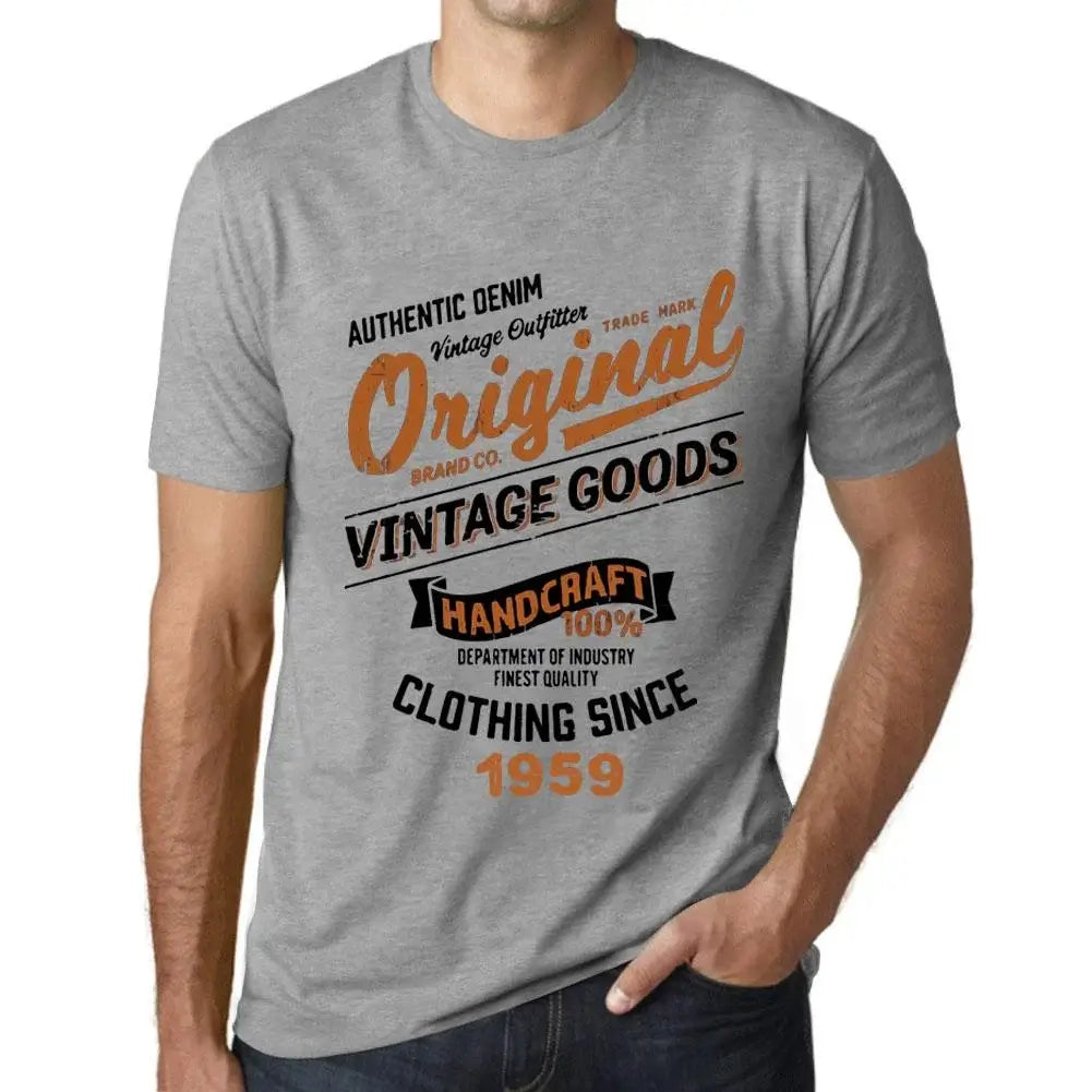 Men's Graphic T-Shirt Original Vintage Clothing Since 1959 65th Birthday Anniversary 65 Year Old Gift 1959 Vintage Eco-Friendly Short Sleeve Novelty Tee