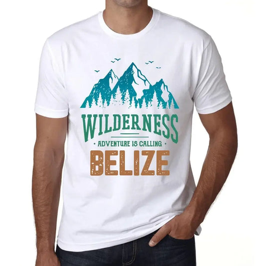 Men's Graphic T-Shirt Wilderness, Adventure Is Calling Belize Eco-Friendly Limited Edition Short Sleeve Tee-Shirt Vintage Birthday Gift Novelty