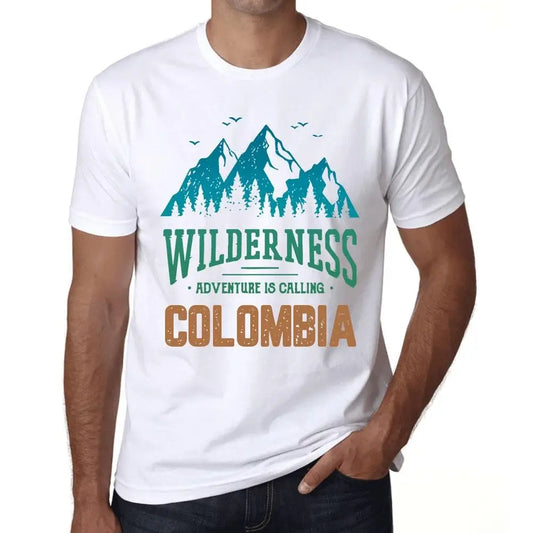 Men's Graphic T-Shirt Wilderness, Adventure Is Calling Colombia Eco-Friendly Limited Edition Short Sleeve Tee-Shirt Vintage Birthday Gift Novelty
