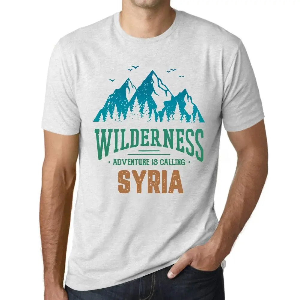 Men's Graphic T-Shirt Wilderness, Adventure Is Calling Syria Eco-Friendly Limited Edition Short Sleeve Tee-Shirt Vintage Birthday Gift Novelty