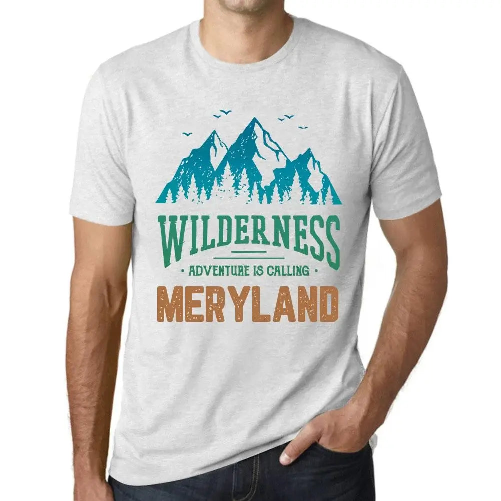 Men's Graphic T-Shirt Wilderness, Adventure Is Calling Meryland Eco-Friendly Limited Edition Short Sleeve Tee-Shirt Vintage Birthday Gift Novelty