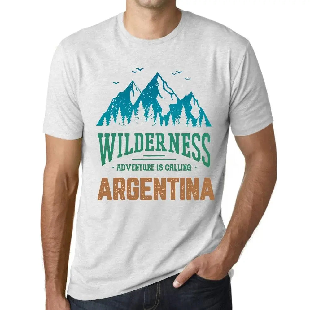 Men's Graphic T-Shirt Wilderness, Adventure Is Calling Argentina Eco-Friendly Limited Edition Short Sleeve Tee-Shirt Vintage Birthday Gift Novelty