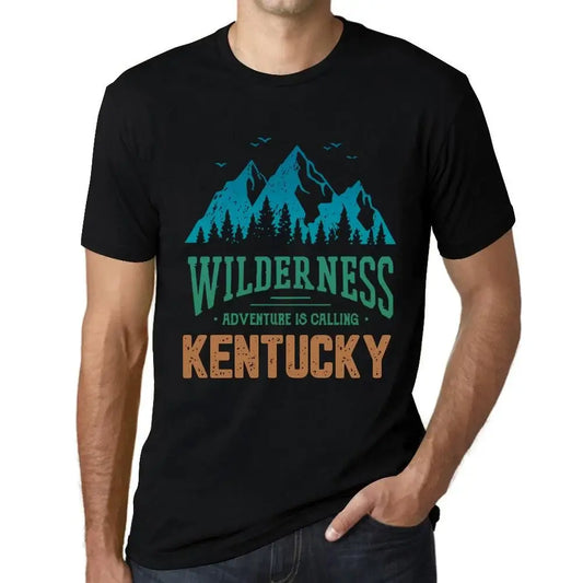 Men's Graphic T-Shirt Wilderness, Adventure Is Calling Kentucky Eco-Friendly Limited Edition Short Sleeve Tee-Shirt Vintage Birthday Gift Novelty
