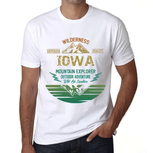 Men's Graphic T-Shirt Outdoor Adventure, Wilderness, Mountain Explorer Iowa Eco-Friendly Limited Edition Short Sleeve Tee-Shirt Vintage Birthday Gift Novelty