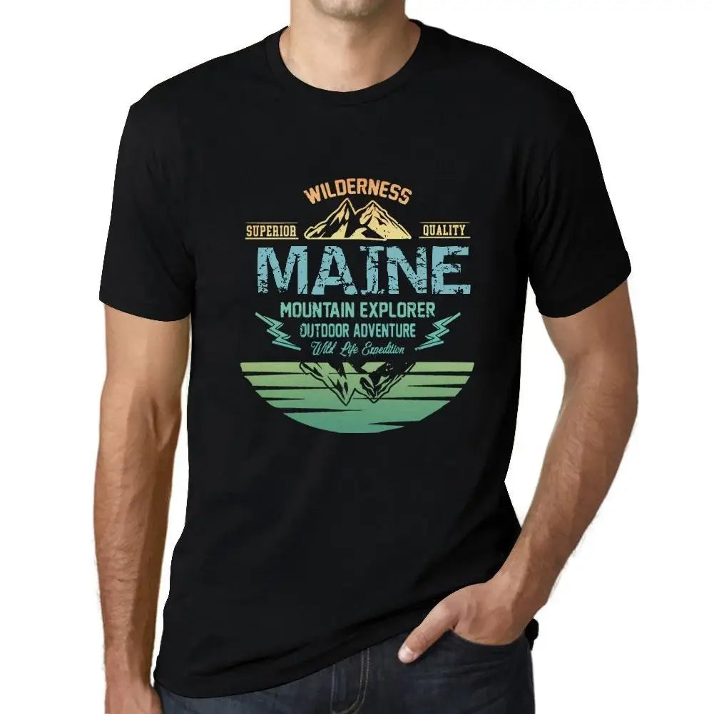 Men's Graphic T-Shirt Outdoor Adventure, Wilderness, Mountain Explorer Maine Eco-Friendly Limited Edition Short Sleeve Tee-Shirt Vintage Birthday Gift Novelty