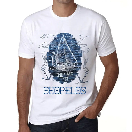 Men's Graphic T-Shirt Ship Me To Skopelos Eco-Friendly Limited Edition Short Sleeve Tee-Shirt Vintage Birthday Gift Novelty