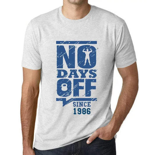 Men's Graphic T-Shirt No Days Off Since 1986 38th Birthday Anniversary 38 Year Old Gift 1986 Vintage Eco-Friendly Short Sleeve Novelty Tee