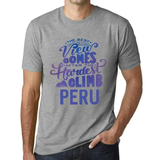 Men's Graphic T-Shirt The Best View Comes After Hardest Mountain Climb Peru Eco-Friendly Limited Edition Short Sleeve Tee-Shirt Vintage Birthday Gift Novelty