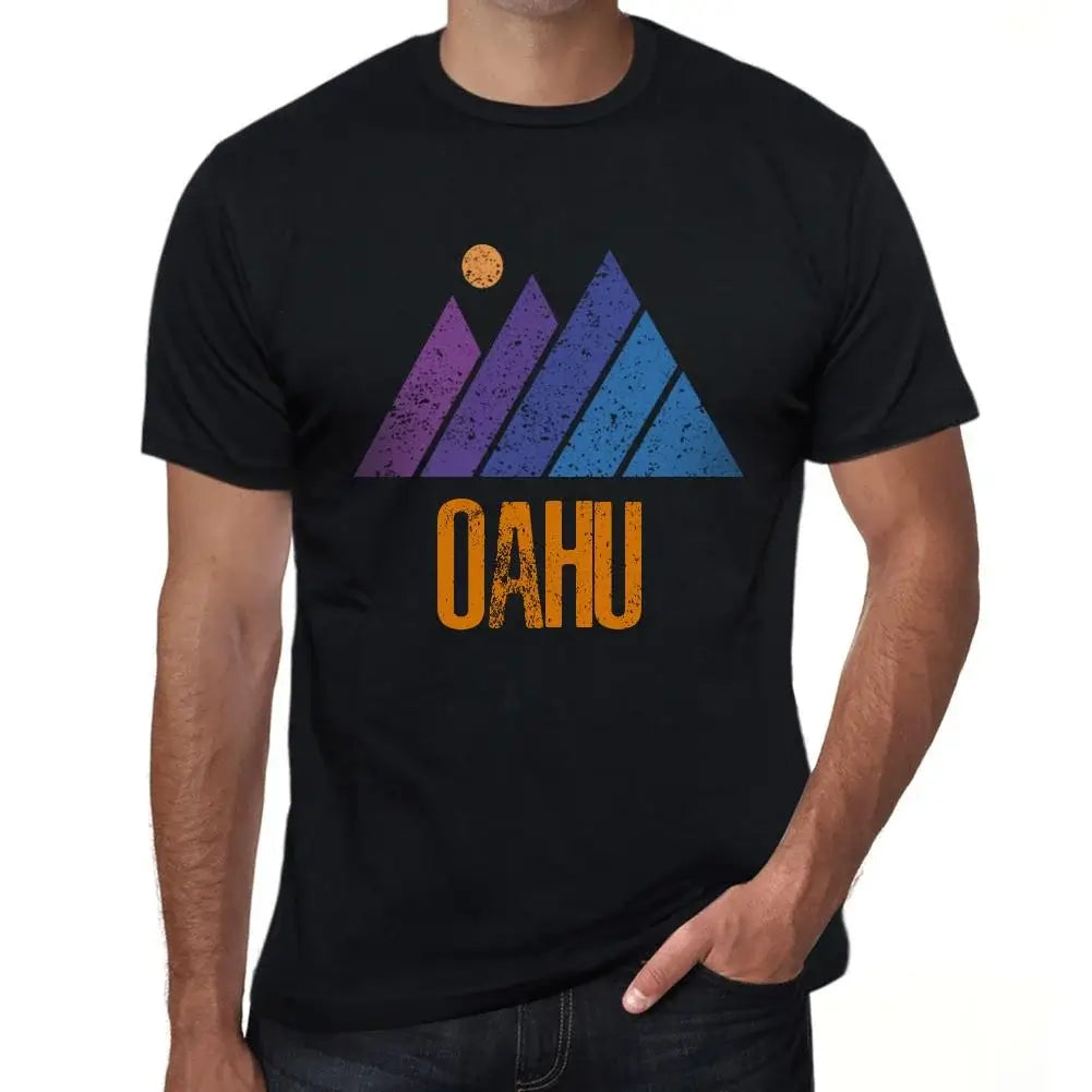 Men's Graphic T-Shirt Mountain Oahu Eco-Friendly Limited Edition Short Sleeve Tee-Shirt Vintage Birthday Gift Novelty