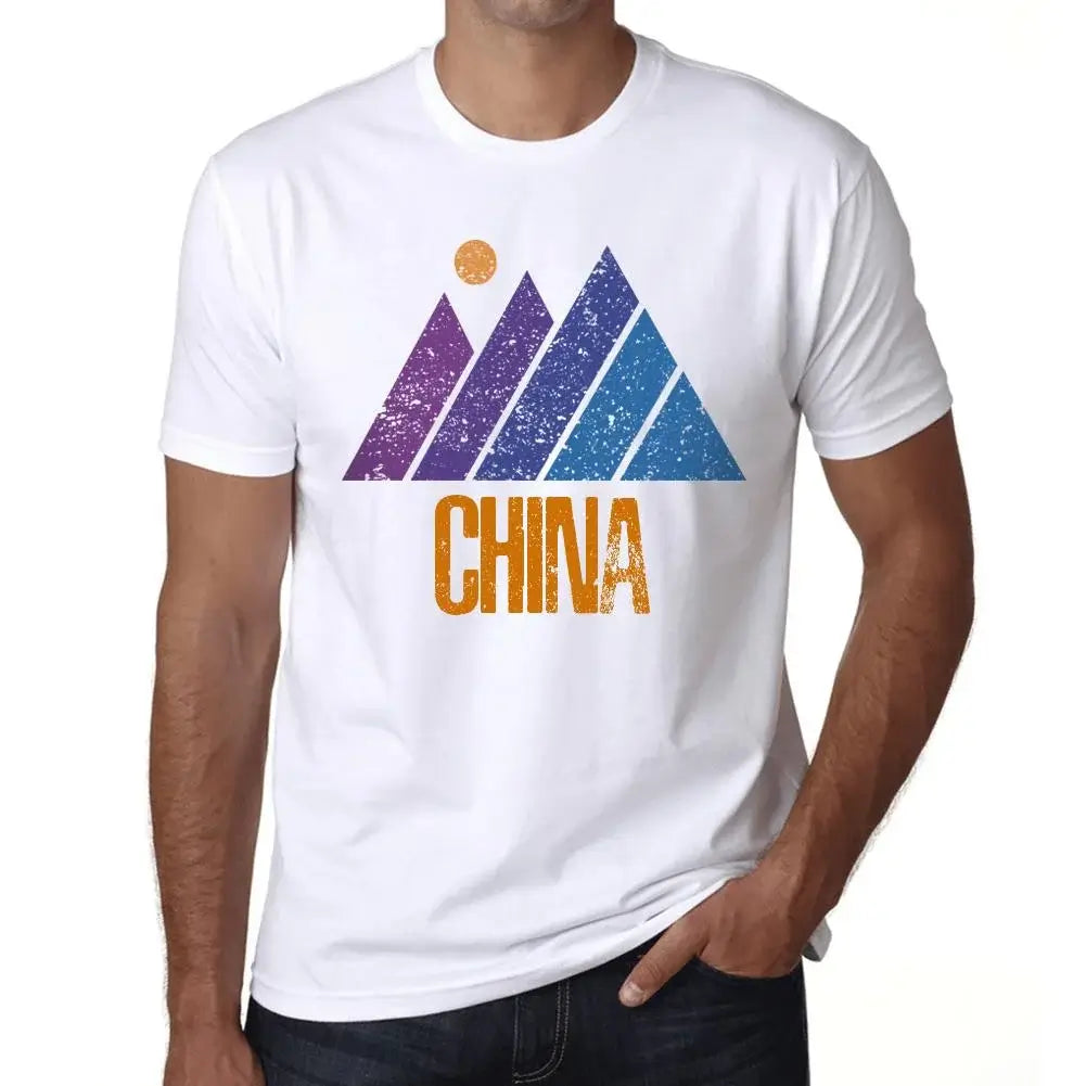 Men's Graphic T-Shirt Mountain China Eco-Friendly Limited Edition Short Sleeve Tee-Shirt Vintage Birthday Gift Novelty