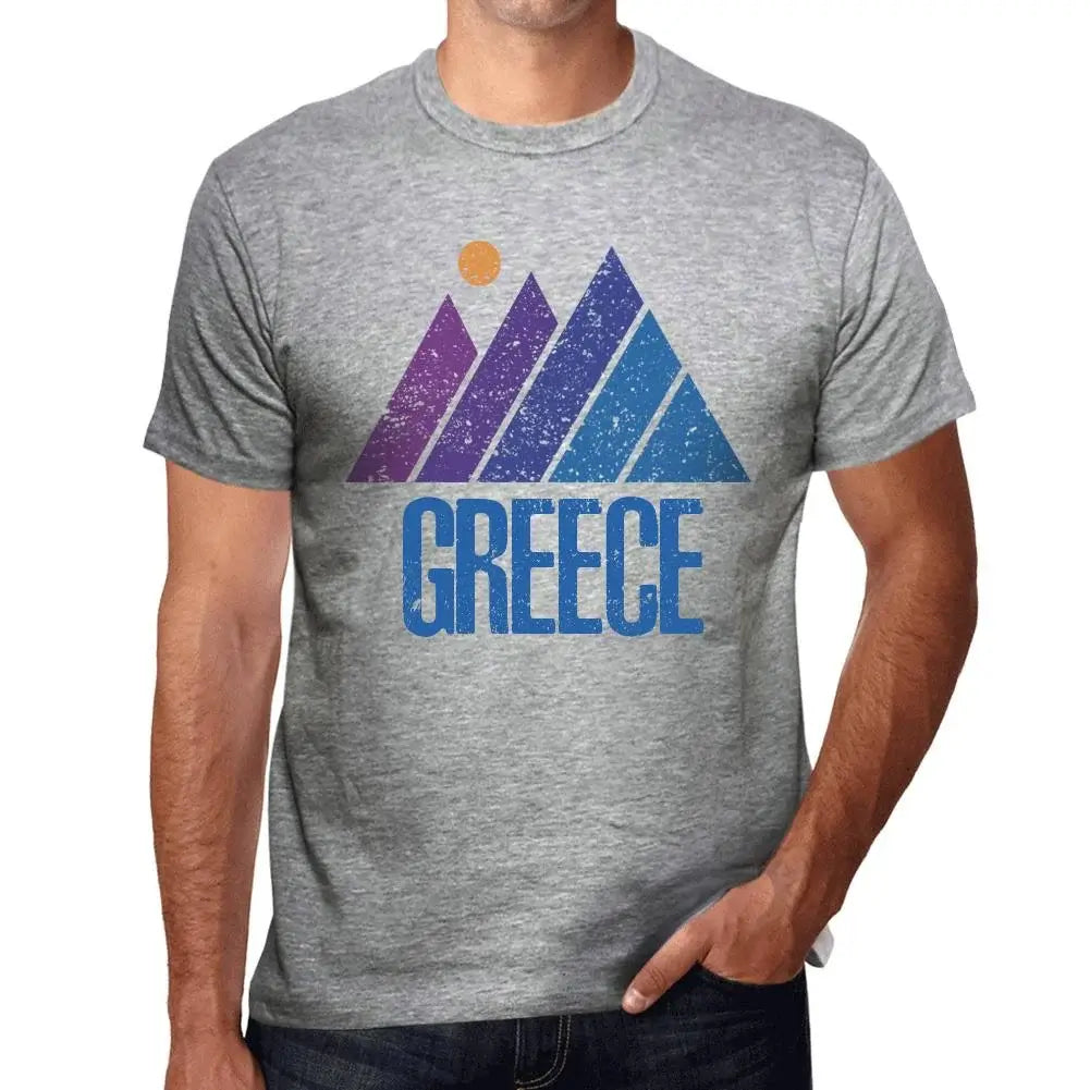 Men's Graphic T-Shirt Mountain Greece Eco-Friendly Limited Edition Short Sleeve Tee-Shirt Vintage Birthday Gift Novelty