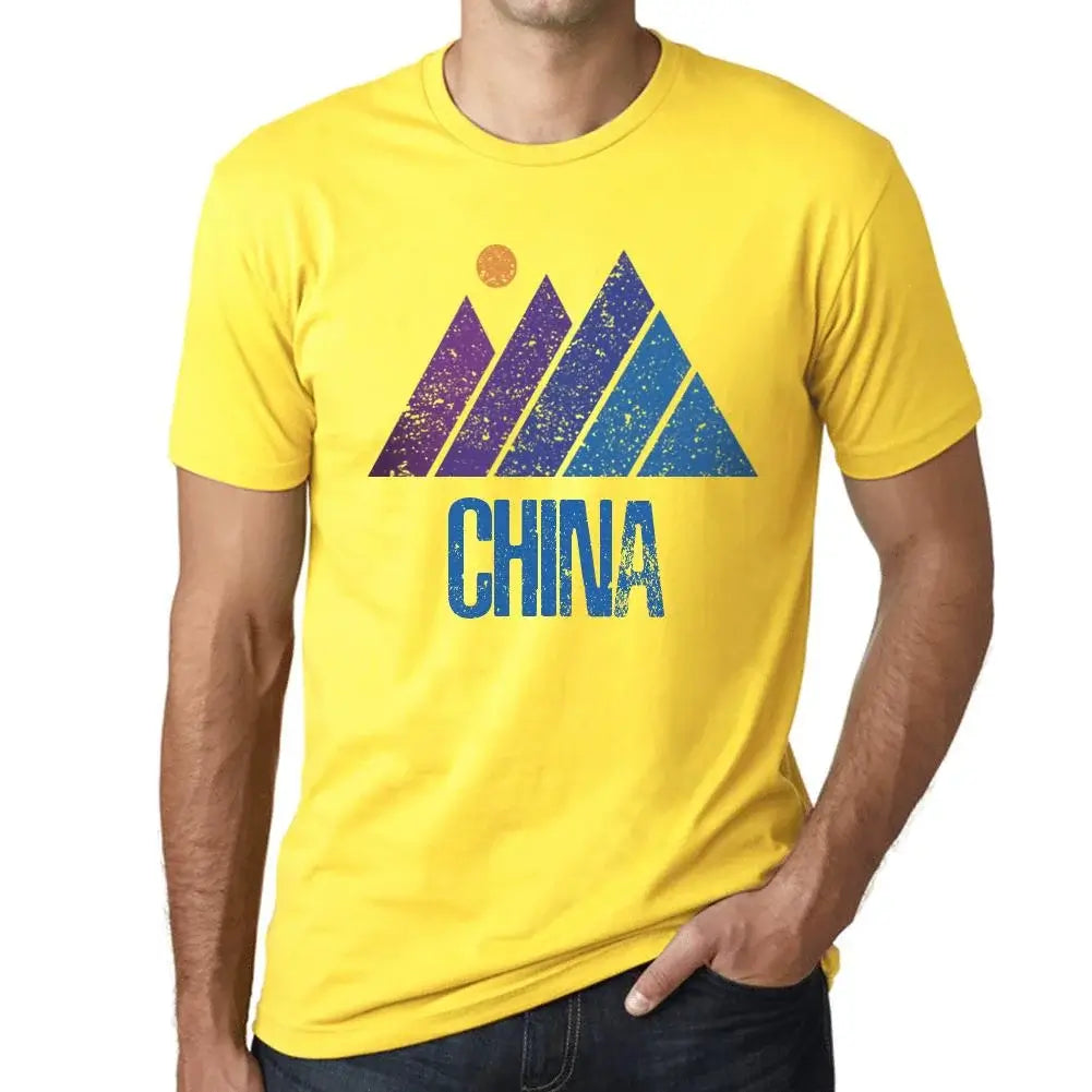 Men's Graphic T-Shirt Mountain China Eco-Friendly Limited Edition Short Sleeve Tee-Shirt Vintage Birthday Gift Novelty