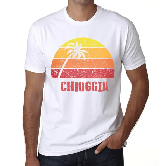 Men's Graphic T-Shirt Palm, Beach, Sunset In Chioggia Eco-Friendly Limited Edition Short Sleeve Tee-Shirt Vintage Birthday Gift Novelty