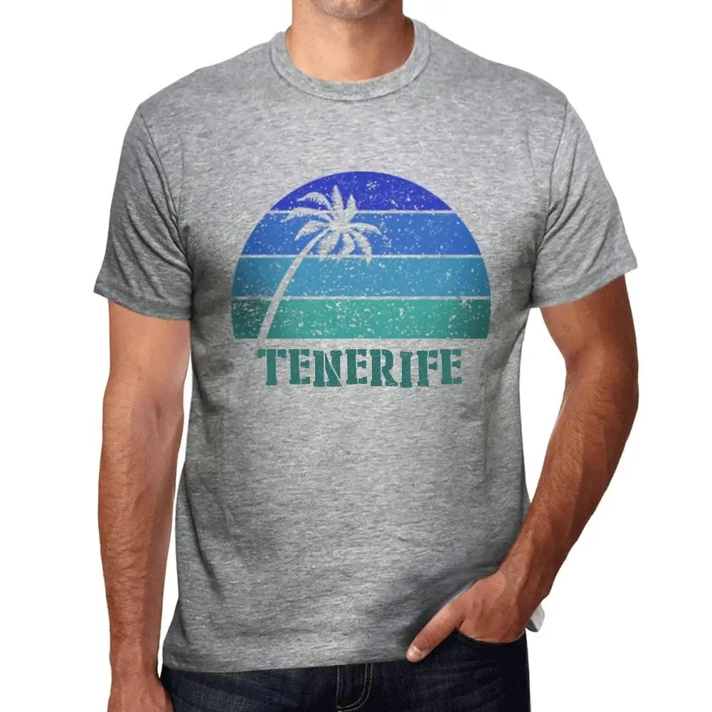 Men's Graphic T-Shirt Palm, Beach, Sunset In Tenerife Eco-Friendly Limited Edition Short Sleeve Tee-Shirt Vintage Birthday Gift Novelty
