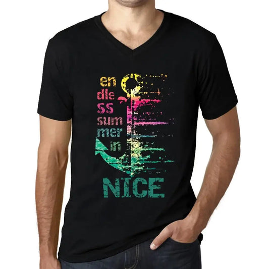 Men's Graphic T-Shirt V Neck Endless Summer In Nice Eco-Friendly Limited Edition Short Sleeve Tee-Shirt Vintage Birthday Gift Novelty
