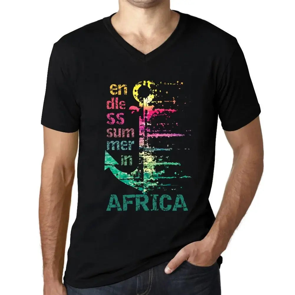 Men's Graphic T-Shirt V Neck Endless Summer In Africa Eco-Friendly Limited Edition Short Sleeve Tee-Shirt Vintage Birthday Gift Novelty