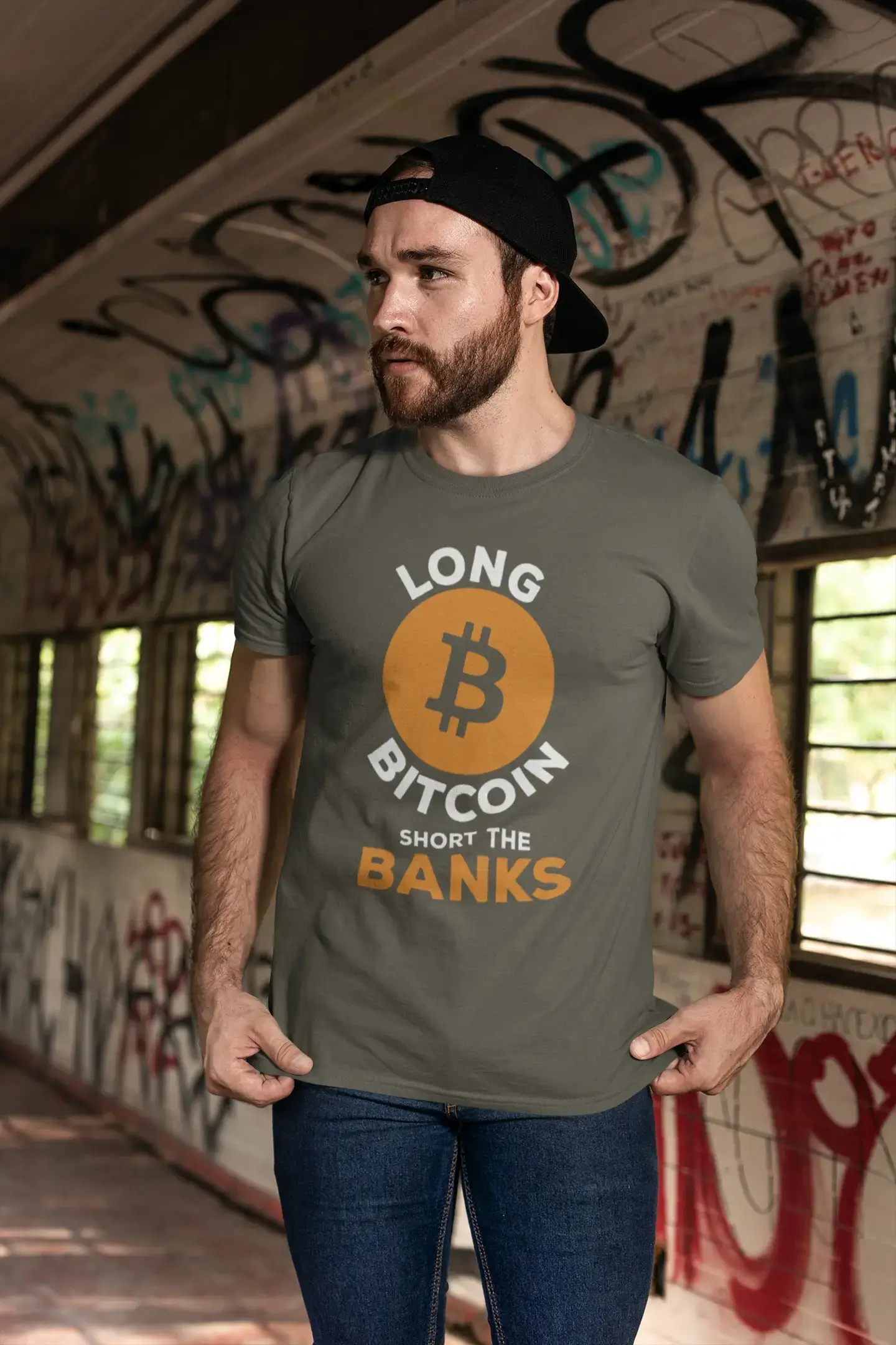 Ultrabasic® Homme T-Shirt Graphique Bitcoin Short The Bankers BTC HODL Idée Cadeau Tee Crypto Traders