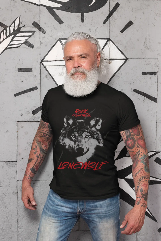 ULTRABASIC Men's Graphic T-Shirt Rock Fightwear - Lonewolf - Wolf Shirt for Men