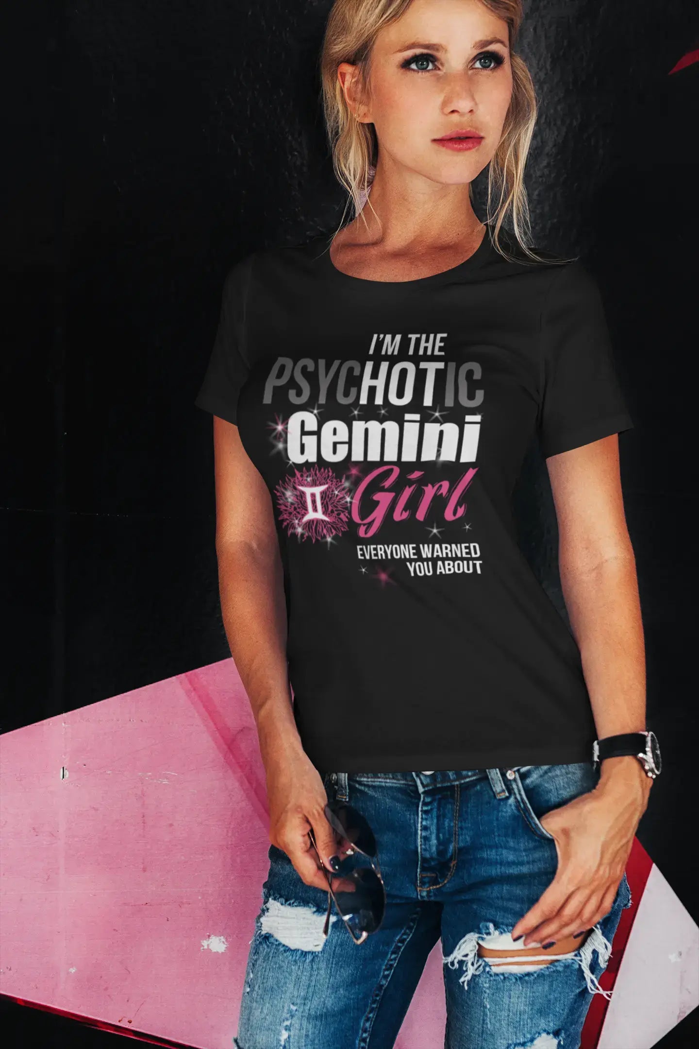 ULTRABASIC Women's Organic T-Shirt I'm the PsycHOTic Gemini Girl - Funny Zodiac Shirt