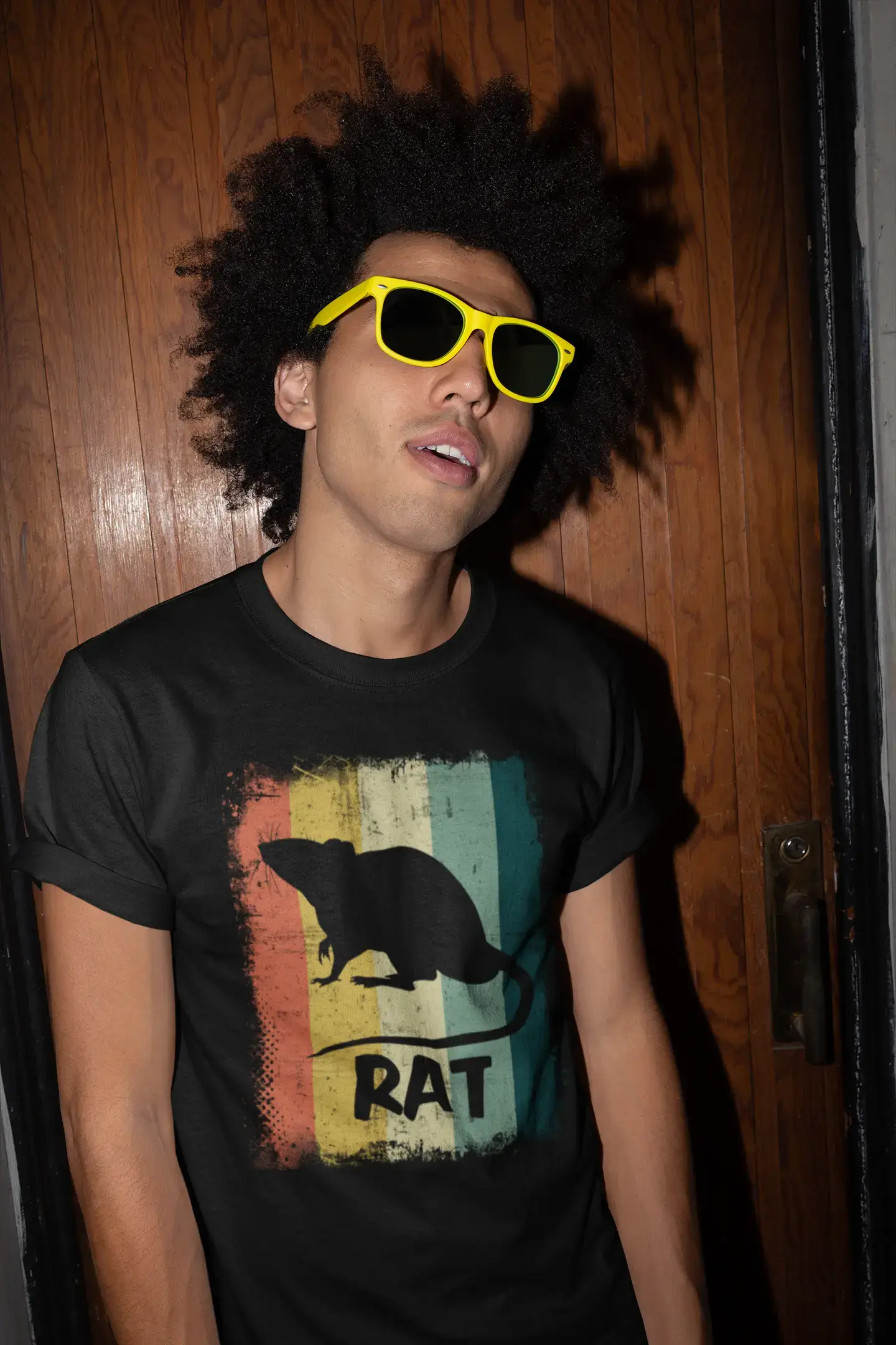 ULTRABASIC Men's Graphic T-Shirt Retro Rat - Vintage Tee Shirt