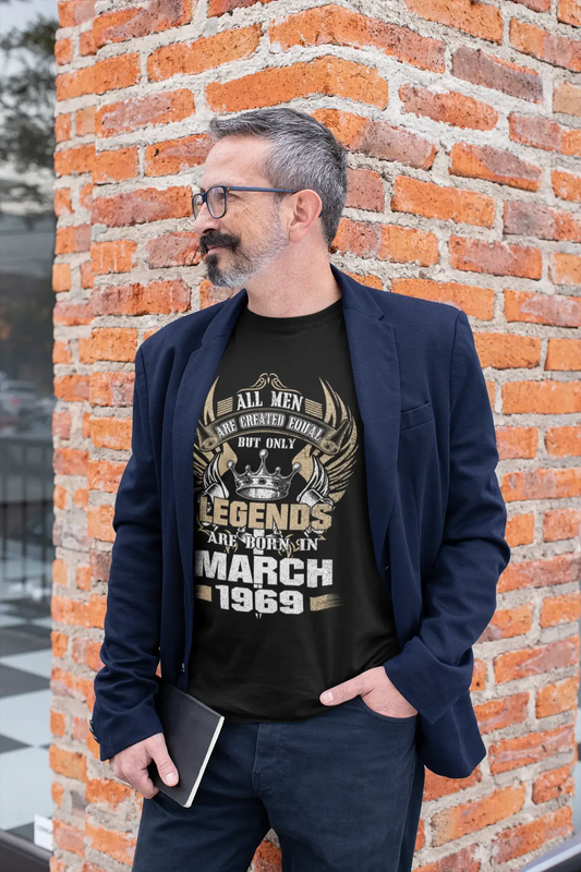 ULTRABASIC Men's T-Shirt All Men are Created Equal but Only Legends are Born in March 1969 - Gift for 52nd Birthday