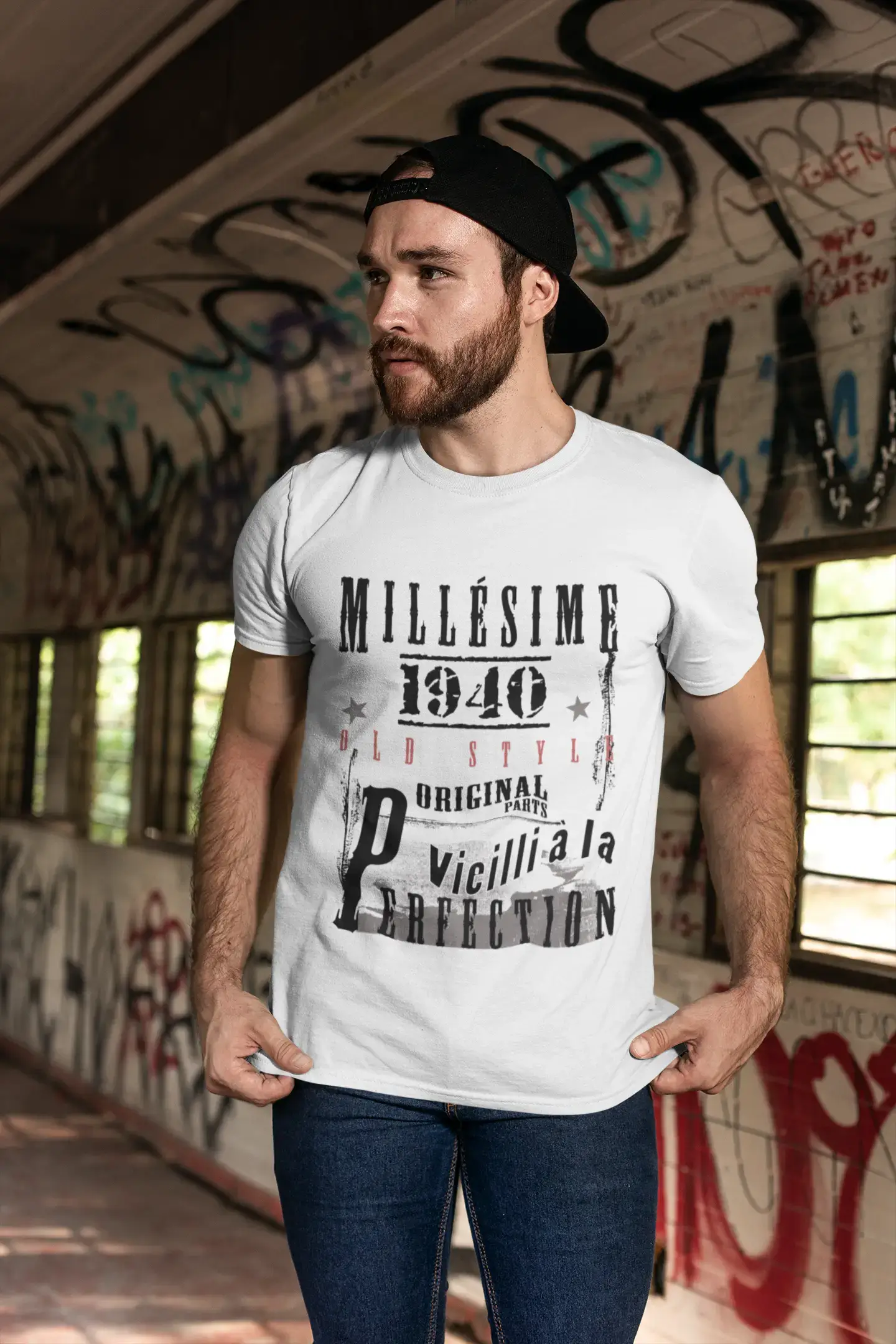 1940,birthday gifts for him,birthday t-shirts,Men's Short Sleeve Round Neck T-shirt , FR Vintage White Men's 00135