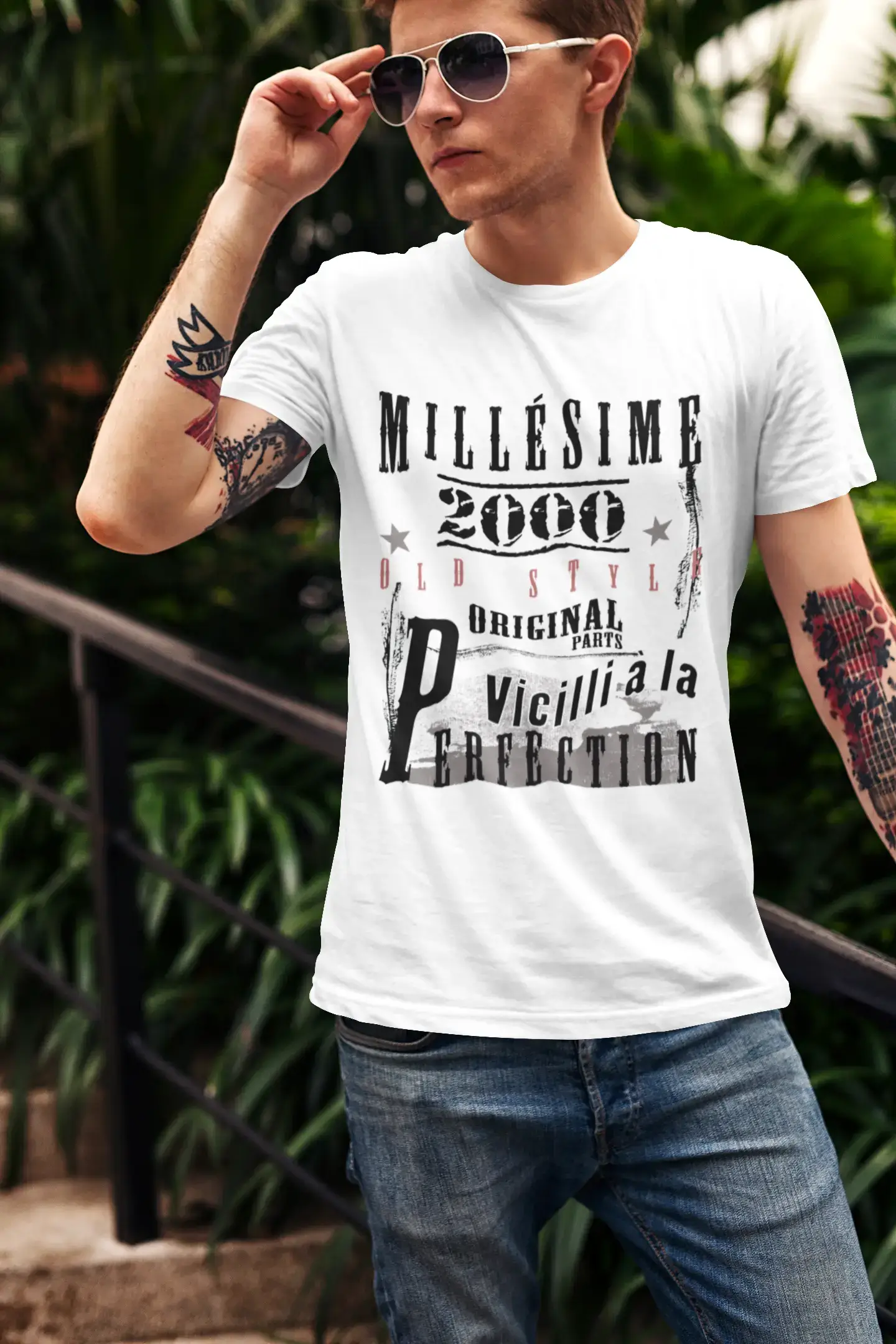 2000,Cadeaux,Anniversaire,Manches Courtes,Blanc,Homme T-Shirt