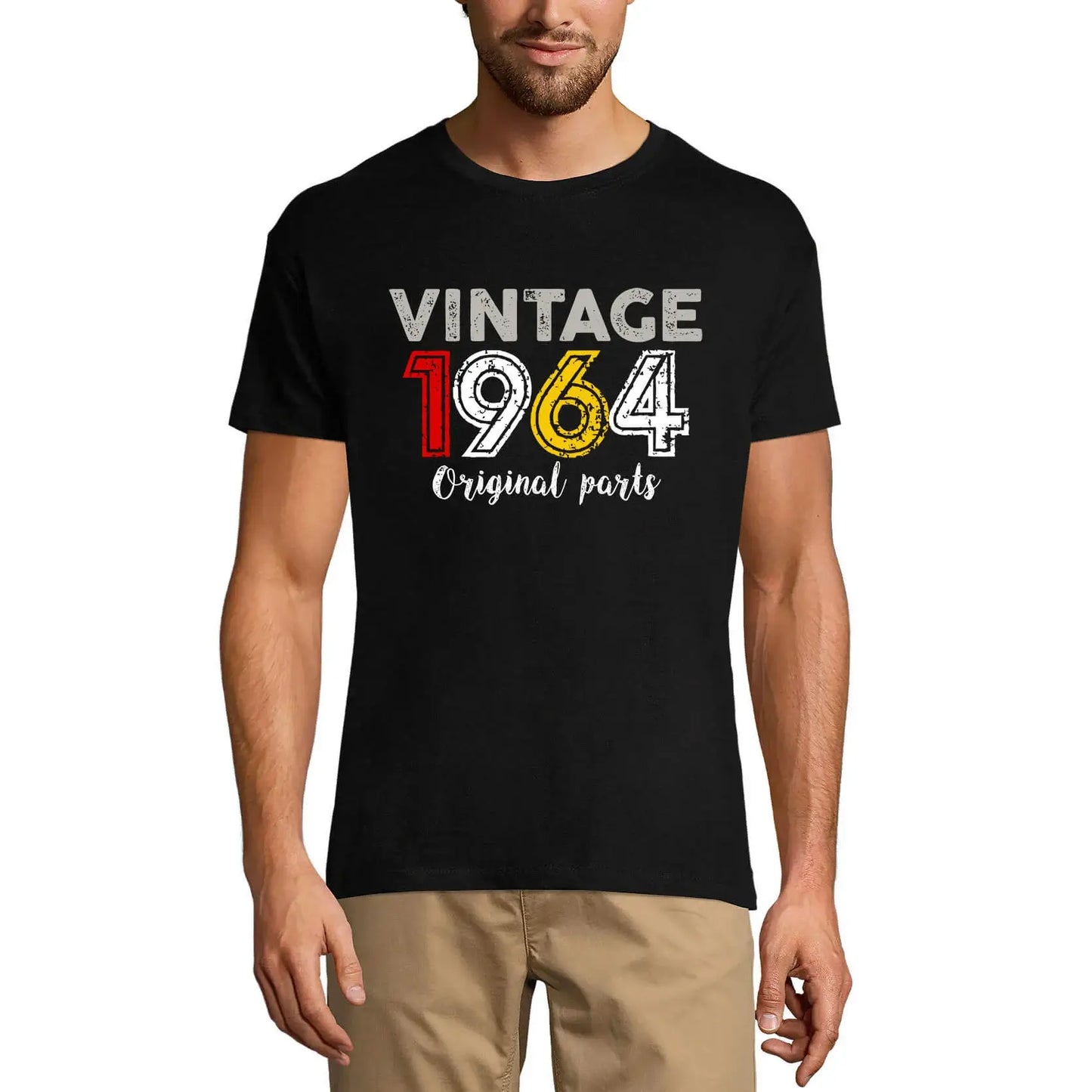 Men's Graphic T-Shirt Original Parts 1964 60th Birthday Anniversary 60 Year Old Gift 1964 Vintage Eco-Friendly Short Sleeve Novelty Tee